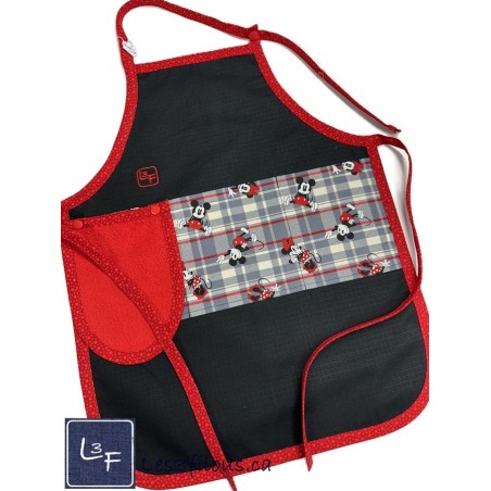 Tablier Enfant Minnie Mouse Essuie-mains Prêt à Broder TEN-379P