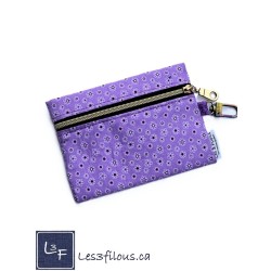 Porte-clés Porte-monnaie 3-en-1 Fleurs Lilas | Les 3 Filous