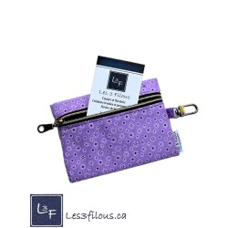 Porte-clés Porte-monnaie 3-en-1 Fleurs Lilas | Les 3 Filous