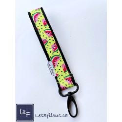 Porte-clé bracelet avec mousqueton Melon d'eau | Les 3 Filous