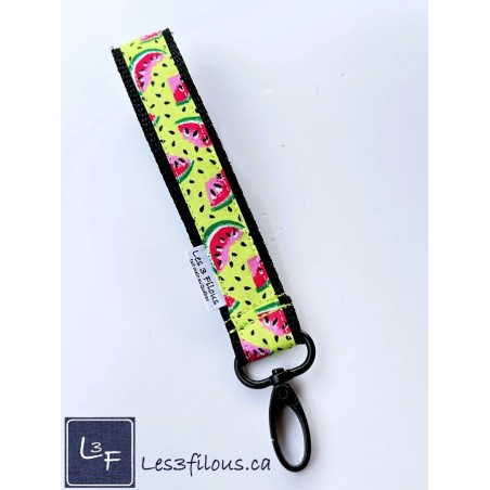 Porte-clé bracelet avec mousqueton Melon d'eau | Les 3 Filous