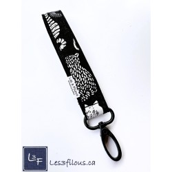 Porte-clés bracelet avec mousqueton Silhouettes de Chats | Les 3 Filous