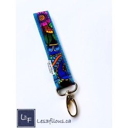 Porte-clés bracelet avec mousqueton Bohème Turquoise | Les 3 Filous