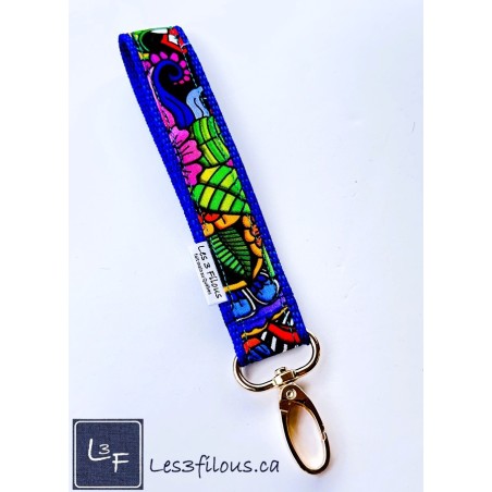 Porte-clés bracelet avec mousqueton Bohème Royal | Les 3 Filous