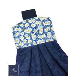 Serviette de cuisine à suspendre et attachable – Marguerites | les 3 Filous