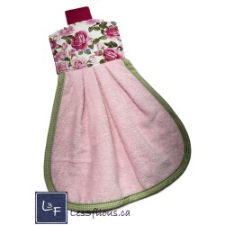 Serviette de cuisine à suspendre et attachable – Roses | les 3 Filous