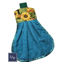 Serviette de cuisine à suspendre et attachable – Tournesols | les 3 Filous