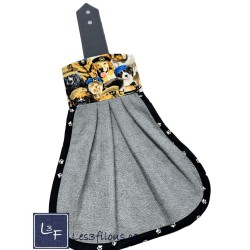 Serviette de cuisine à suspendre et attachable – Chiens Amusant| les 3 Filous