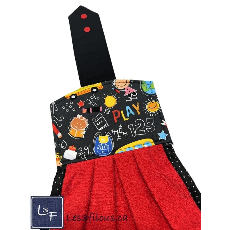 Serviette de cuisine à suspendre et attachable – École | les 3 Filous