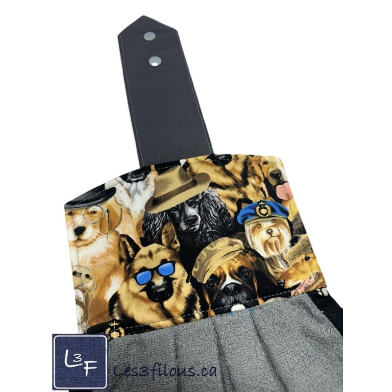 Serviette de cuisine à suspendre et attachable – Chiens Chapeaux| les 3 Filous