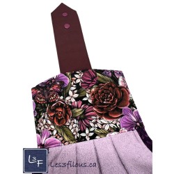 Serviette de cuisine à suspendre et attachable – Fleurs et papillons | les 3 Filous