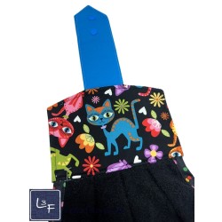 Serviette de cuisine à suspendre et attachable – Chats multicouleurs | les 3 Filous
