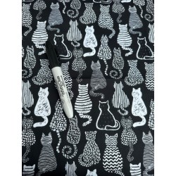 Chats  Silouhettes Tissu TIS-0553*