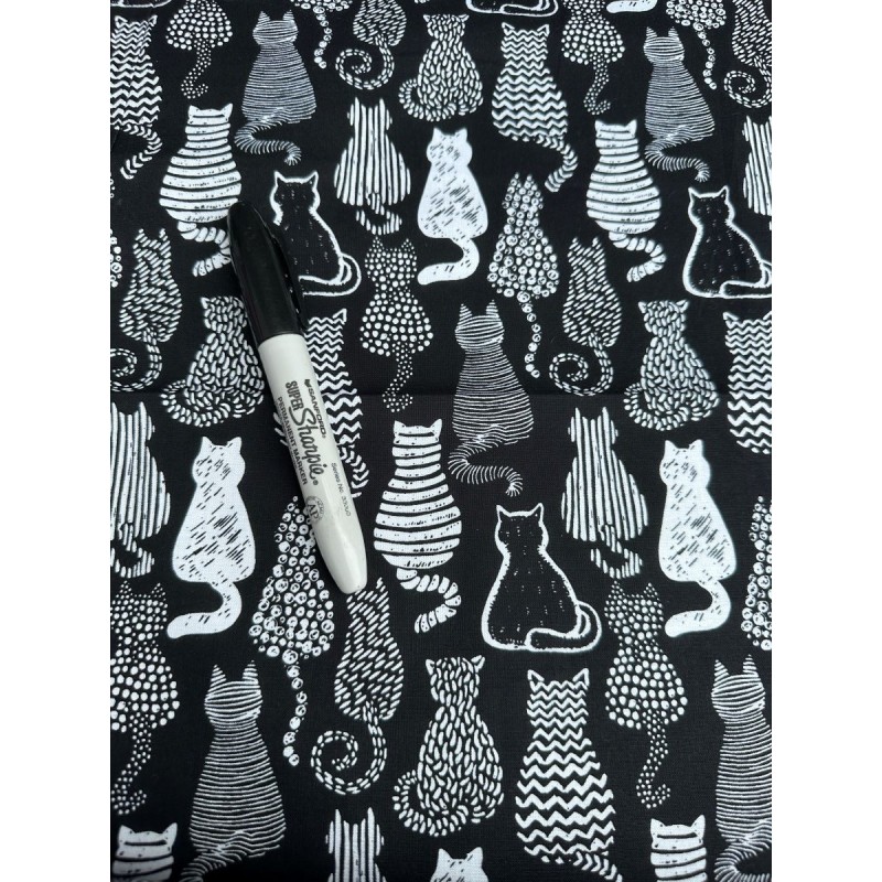 Chats  Silouhettes Tissu TIS-0553*