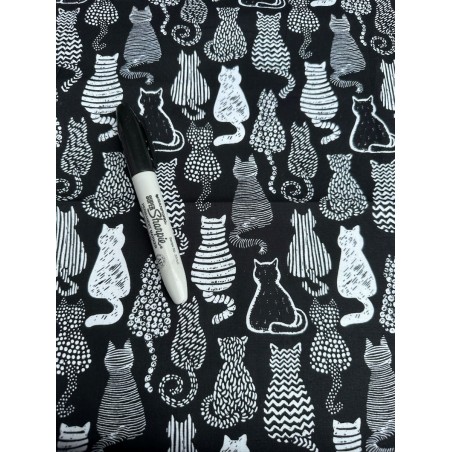 Chats  Silouhettes Tissu TIS-0553*