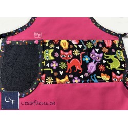 Tablier Enfant Chats Fushia (3-8 ans) - Fait Main Québec