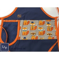Tablier Enfant Petits Renards Brodé (3-8 ans) - Fait Main Québec