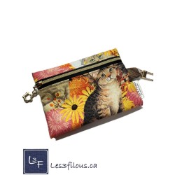 Porte-clés Porte-monnaie 3-en-1 Chat et Fleurs | Les 3 Filous