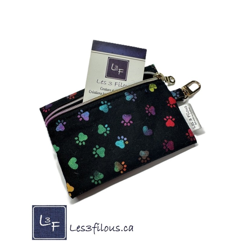 Porte-clés Porte-monnaie 3-en-1 pattes et coeurs | Les 3 Filous