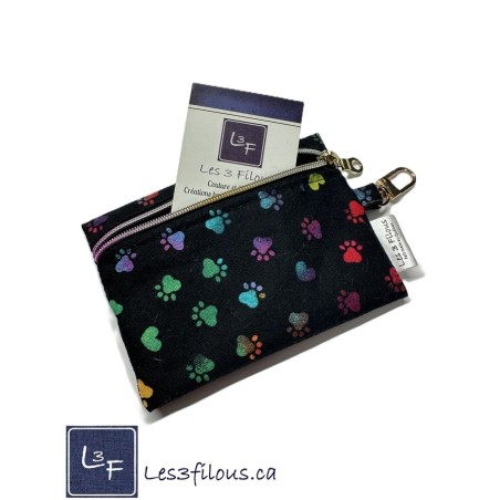 Porte-clés Porte-monnaie 3-en-1 pattes et coeurs | Les 3 Filous