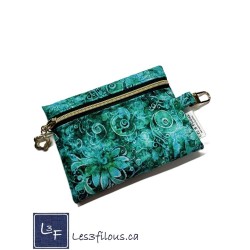 Porte-clés Porte-monnaie & Cartes Arabesques Turquoise| Les 3 Filous