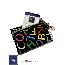 Porte-clés Porte-monnaie & Cartes Ecole Alphabet | Les 3 Filous