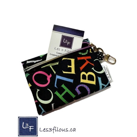 Porte-clés Porte-monnaie & Cartes Ecole Alphabet | Les 3 Filous