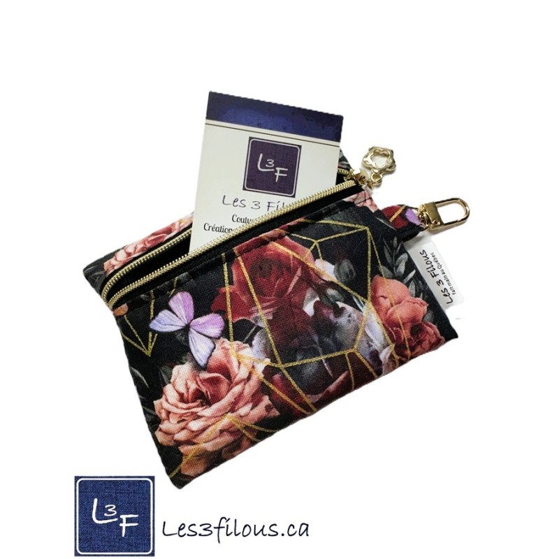 Porte-clés Porte-monnaie Papillons et fleurs | Les 3 Filous