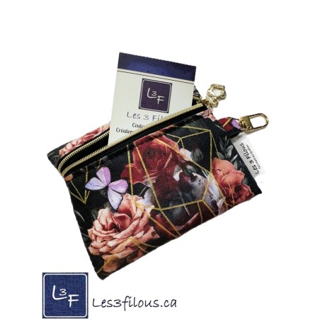 Porte-clés Porte-monnaie Papillons et fleurs | Les 3 Filous