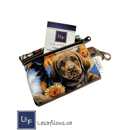 Porte-clés Porte-monnaie & Cartes labrador brun| Les 3 Filous