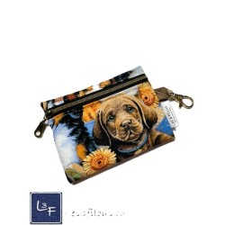 Porte-clés Porte-monnaie & Cartes labrador brun| Les 3 Filous