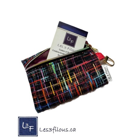Porte-clés Porte-monnaie ligné Multicouleur | Les 3 Filous