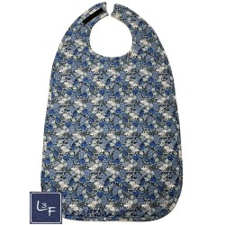 Bavette & Bavoir Adulte absorbant XL- Fleurs bleues| 3 Filous