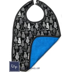 Bavette & Bavoir Adulte absorbant - Chats Silouhette REG | 3 Filous