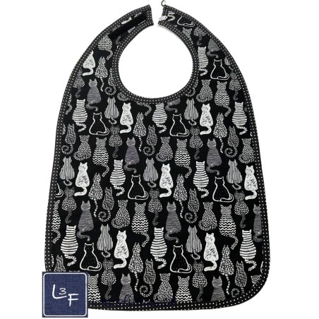 Bavette & Bavoir Adulte absorbant - Chats Silouhette REG | 3 Filous