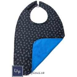 Bavette & Bavoir Adulte absorbant - nautique ancre de bateau.| 3 Filous