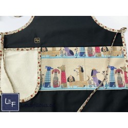 Tablier Adulte Brodé avec Essuie-Mains Amovible - Silhouette de chiens