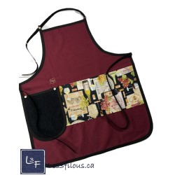 Tablier Adulte Brodé avec Essuie-Mains Amovible - etiquettes de Vin