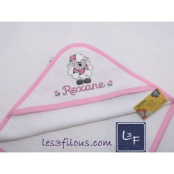 Moutons Serviette Capuchon Brodée et Personnalisée DOU-002