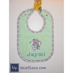Elephant Serviette Capuchon Brodée et Personnalisée DOU-092