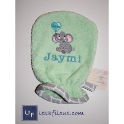Elephant Serviette Capuchon Brodée et Personnalisée DOU-092