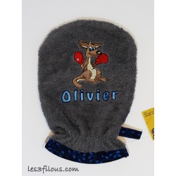 Kangourou Boxeur Serviette Capuchon Brodée et Personnalisée DOU-013