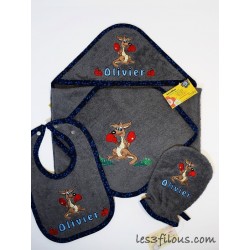 Kangourou Boxeur Serviette Capuchon Brodée et Personnalisée DOU-013