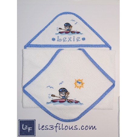 Kayak Canoe Serviette Capuchon Brodée et Personnalisé DOU-014