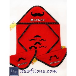 Moustache Papa Serviette Capuchon Brodée et Personnalisée DOU-018