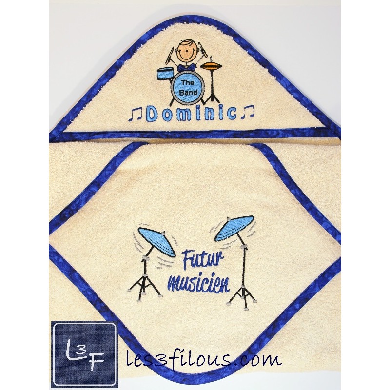 Musicien Serviette Capuchon Brodée et Personnalisée DOU-020