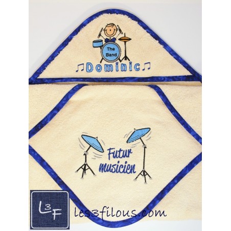 Musicien Serviette Capuchon Brodée et Personnalisée DOU-020