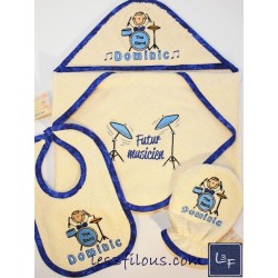 Musicien Serviette Capuchon Brodée et Personnalisée DOU-020