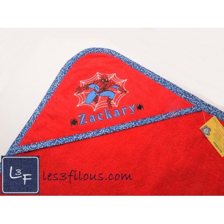 Spiderman Serviette Capuchon Brodée et Personnalisée DOU-027