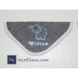 Elephant Serviette Capuchon Brodée et Personnalisée DOU-030